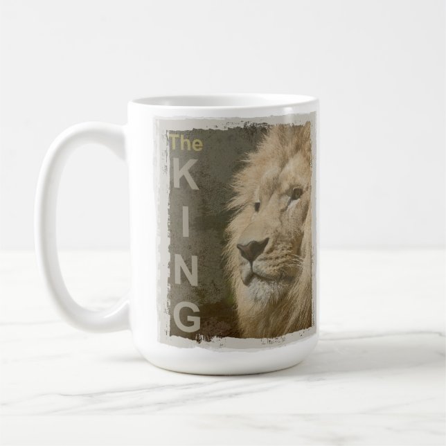 Lion Head Animal King Elegant Trendy Template Coffee Mug (Left)