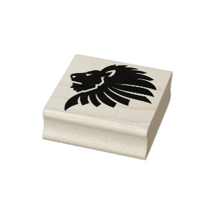 lion head art stamp