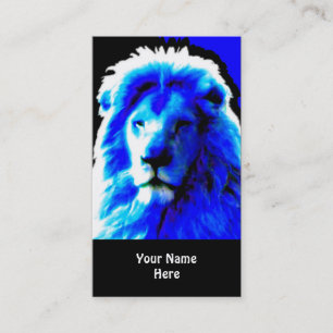 Lion Head Blue business card black