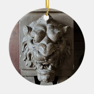 Lion Head Ceramic Ornament