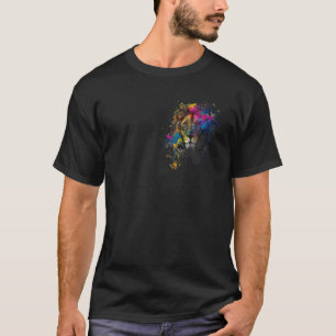 Lion head Face zoo Animal paint splash colorful T-Shirt
