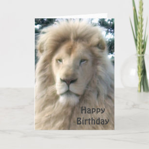Lion Head 'Happy Birthday' card front text