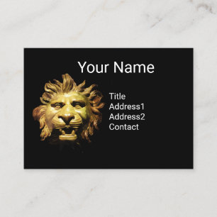 LION HEAD IN BRONZE Figurehead Antique Roman Ship Business Card