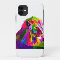 Lion head in geometric pattern