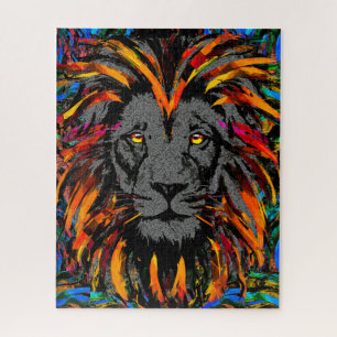 Lion Head Jigsaw Puzzle   Orange Lion Puzzle