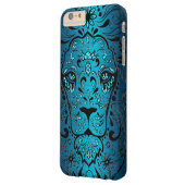 Lion Head Metallic Blue Background Case-Mate iPhone Case (Back Left)