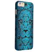 Lion Head Metallic Blue Background Case-Mate iPhone Case (Back/Right)