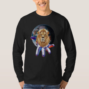 Lion Head Motif Big Cat Africa Mane Colourful Lion T-Shirt