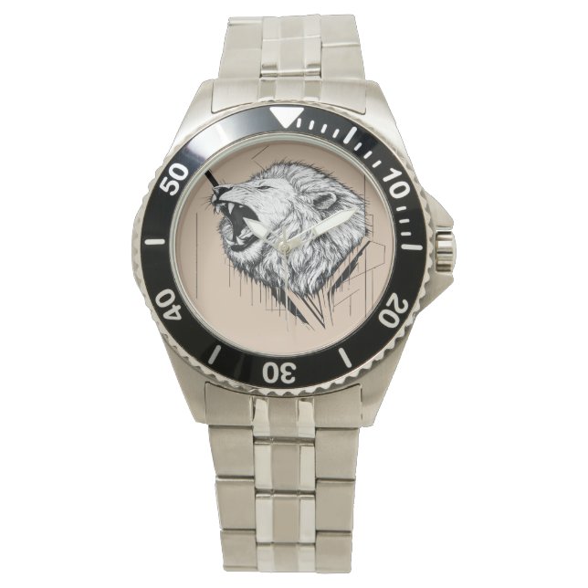 Lion Head Premium Design E-Watch Band  Watch (Front)
