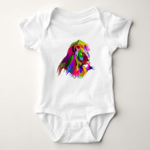 Lion Head Prismatic Pop Art Design-62502 Baby Bodysuit
