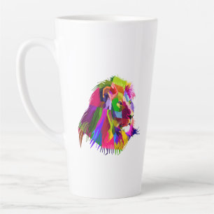 Lion Head Prismatic Pop Art Design-62502 Latte Mug