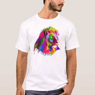 Lion  Head Prismatic Pop Art Design-62502 T-Shirt
