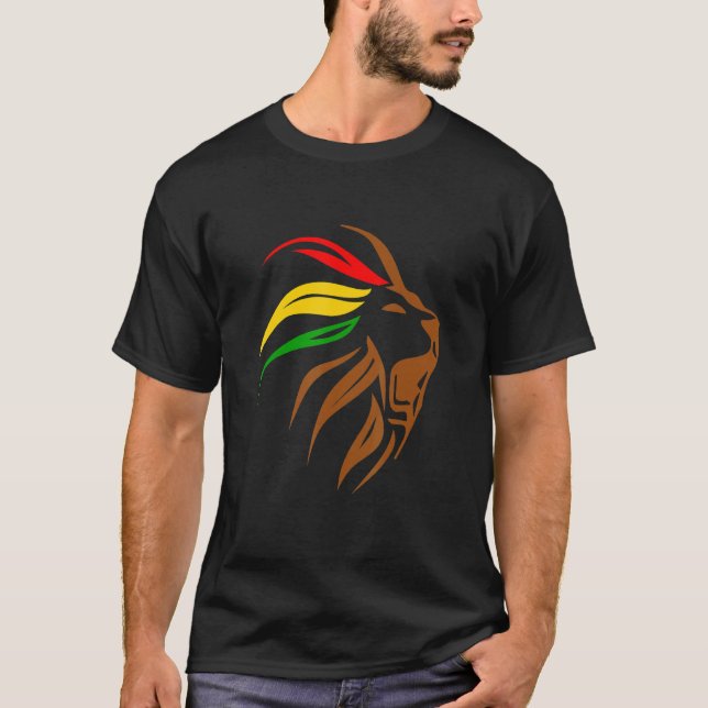 Lion Head Rasta Black History Month BLM Melanin Zo T-Shirt (Front)
