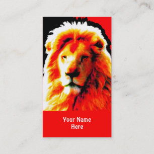 Lion Head Red business card red