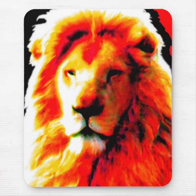 Lion Head Red mousepad (Front)