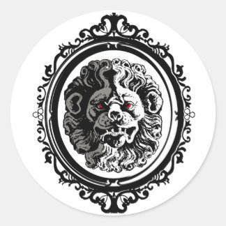 Lion head Retro Classic Round Sticker