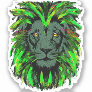 Lion head sticker - Green lion sticker