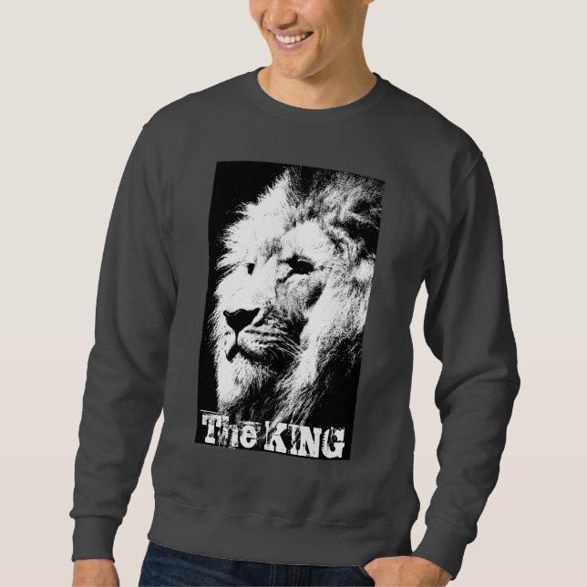 Lion Head Template The King Modern Pop Art Men's Sweatshirt (Front)