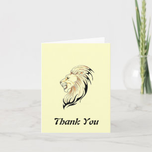 lion head Thank You Note Card