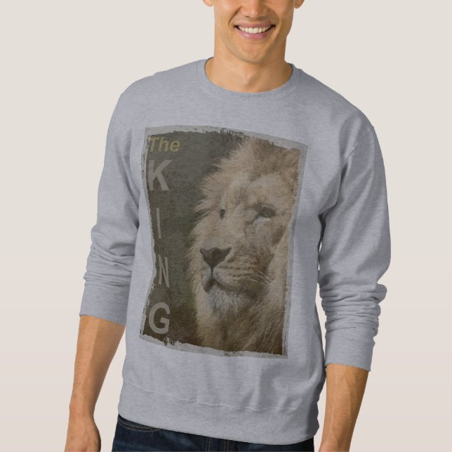 Lion Head The King Modern Elegant Men's Template Sweatshirt (Front)