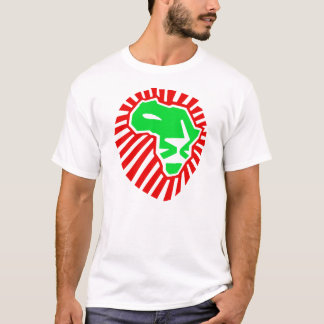 Lion Head This Time For Africa. Green Red T-Shirt