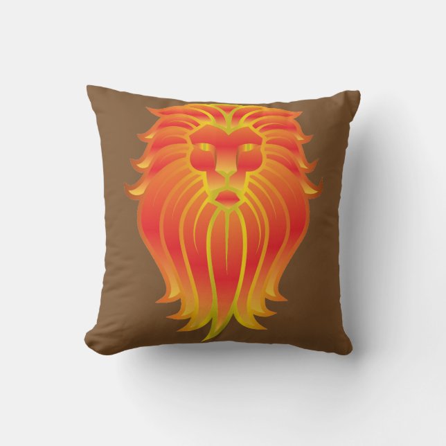 Lion Head Throw Pillow (Front)