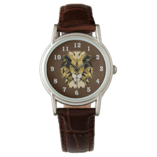 Lion Head with White Numbers Watch