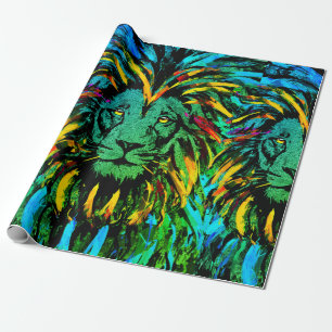 Lion Head Wrapping Paper Orange Lion Gift