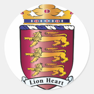 Lion Heart Crest Classic Round Sticker