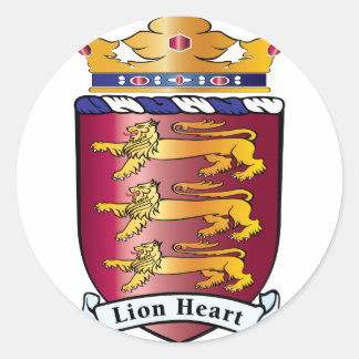 Lion Heart Crest Classic Round Sticker
