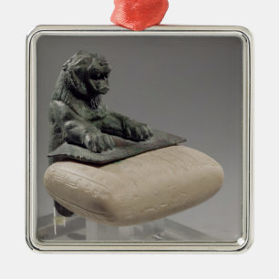 Lion holding a Hurrian foundation tablet, c.2150 B Metal Ornament