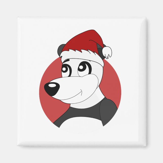 Lion holding a soccer ball cartoon magnet (Front)