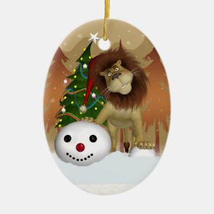 Lion Holiday Ornament - Christmas Tree Ornament