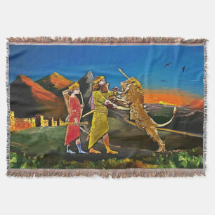 Lion Hunter Throw Blanket