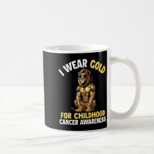 Lion I Wear Gold For Childhood Cancer Awareness Su Coffee Mug