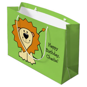 Lion illustration custom text gift bag
