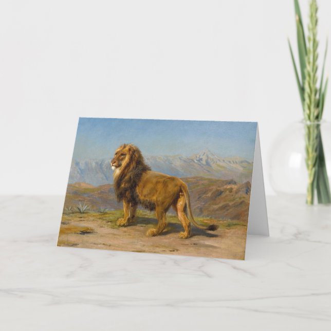 Lion in a Mountainous Landscape | Rosa Bonheur Card (Front)