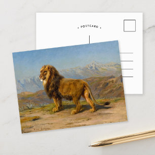 Lion in a Mountainous Landscape Rosa Bonheur Postcard