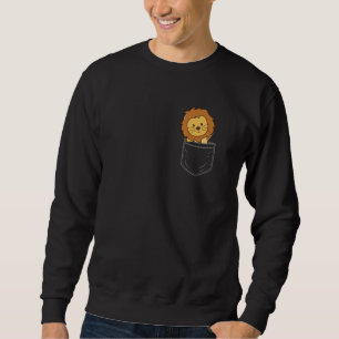Lion In Breast Pocket Funny Lions For Children Sweatshirt