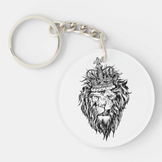 Lion in crown key ring