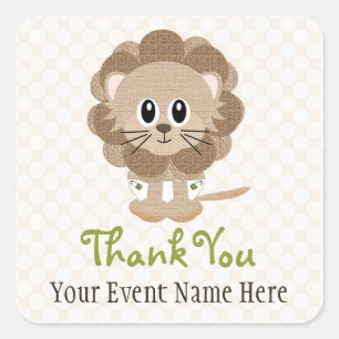 Lion in Diapers Favour Label Stickers
