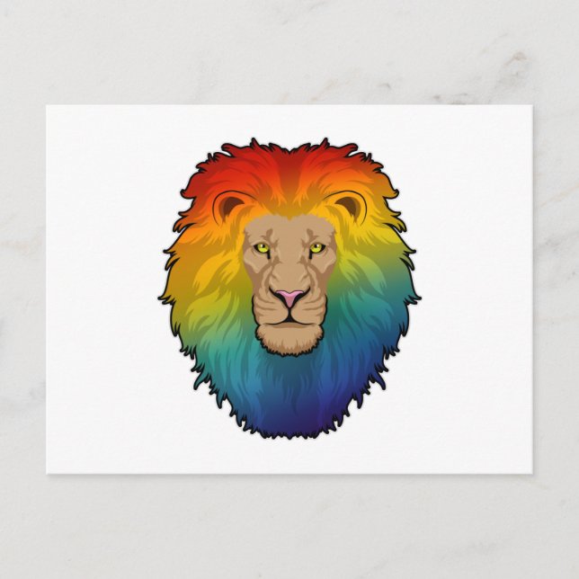 Lion in Rainbow Colours Postcard (Front)