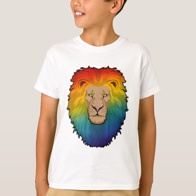Lion in Rainbow Colours T-Shirt (Front)