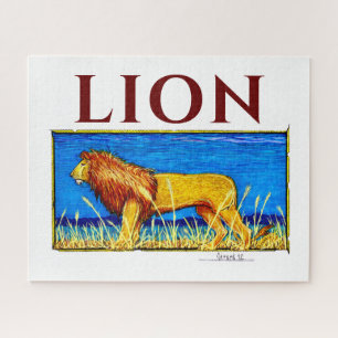 Lion in Tall Grass Jigsaw Puzzle