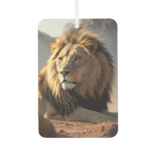 Lion in the Dust Car Air Freshener (Front)