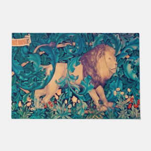 Lion in The Forest, William Morris Doormat