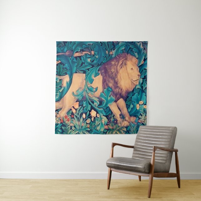 Lion in The Forest, William Morris Tapestry (In Situ (Horizontal))