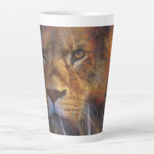 Lion in the Gallery Latte Mug