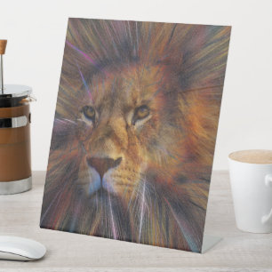 Lion in the Gallery Pedestal Sign