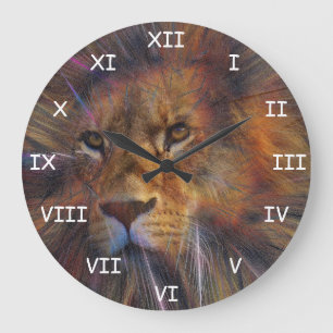 Lion in the Gallery Round Clock